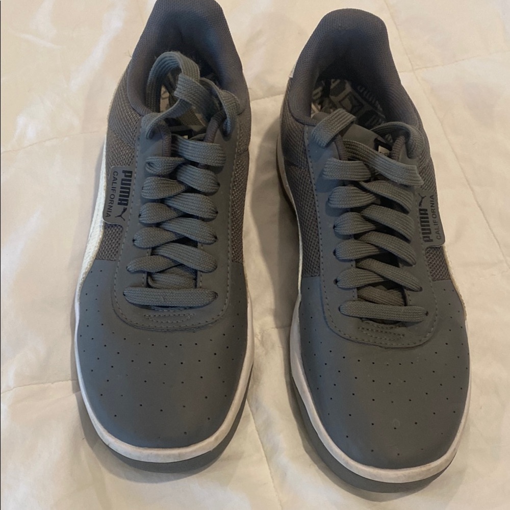 Puma Gray Sneakers with Modern Low-Top Design